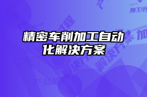 精密車(chē)削加工自動(dòng)化解決方案